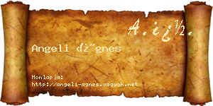 Angeli Ágnes névjegykártya